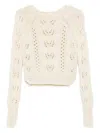 Ermanno Scervino Leaf-pattern Sweater In Neutral