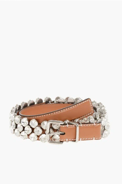 Ermanno Scervino Leather Belt With Jewel Detail 30mm Grösse 85