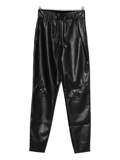 Ermanno Scervino Leather Cropped Trousers In Black