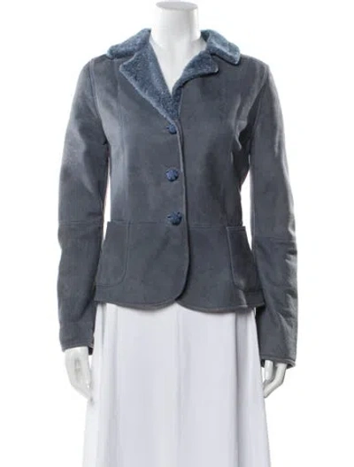 Pre-owned Ermanno Scervino Leather Jacket In Blue