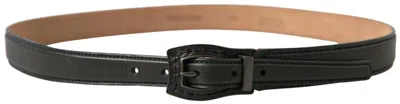 Ermanno Scervino Leather Metal Buckle Belt In Black