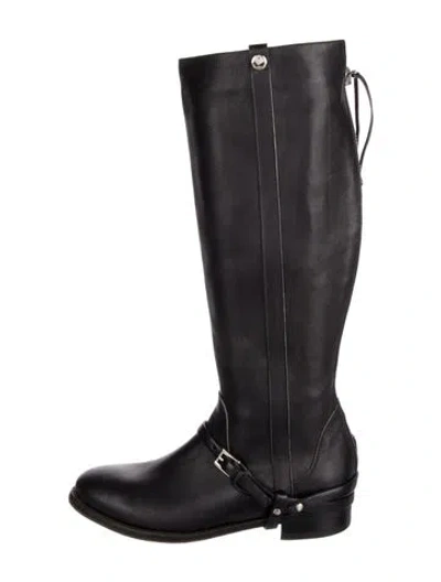 Pre-owned Ermanno Scervino Leather Riding Boots In Black