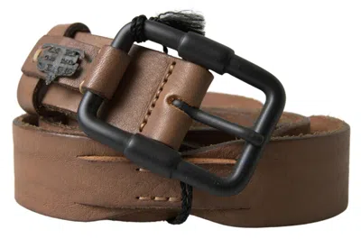Ermanno Scervino Leather With Metal Buckle Belt In Brown
