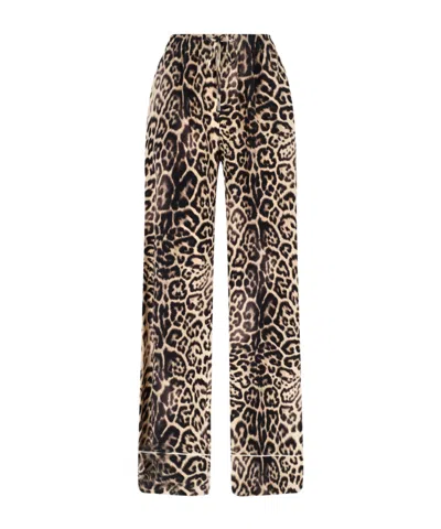 Ermanno Scervino Leopard Straight Leg Trousers In Black