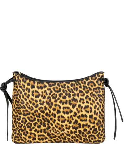 Ermanno Scervino Leopard-print Clutch Bag In Brown
