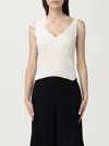 Ermanno Scervino Life Top  Woman Color Yellow Cream In White