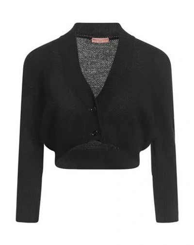 Ermanno Scervino Life Woman Cardigan Black Size L Merino Wool, Viscose, Cashmere, Polyamide