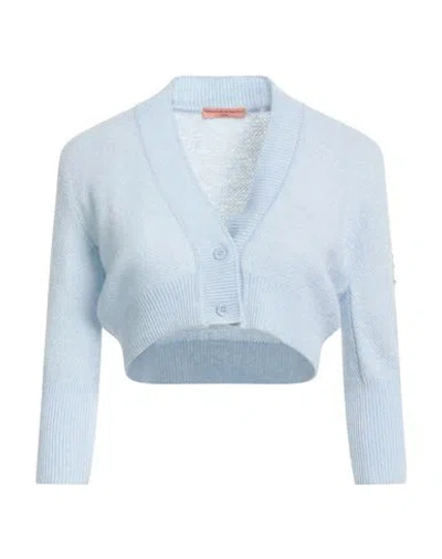 Ermanno Scervino Life Woman Cardigan Sky Blue Size L Merino Wool, Viscose, Cashmere, Polyamide