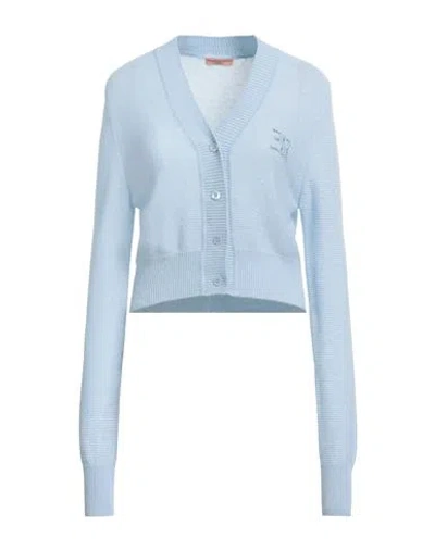 Ermanno Scervino Life Woman Cardigan Sky Blue Size L Merino Wool, Viscose, Cashmere, Polyamide