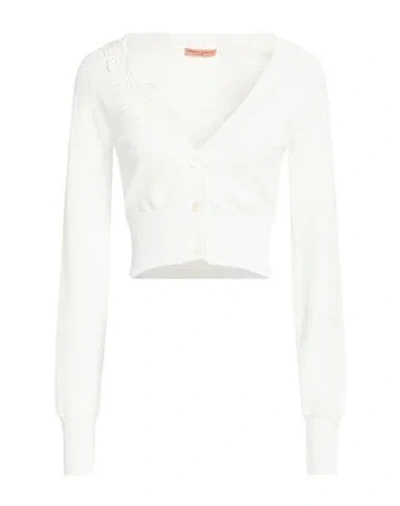 Ermanno Scervino Life Woman Cardigan White Size M Viscose, Polyamide, Cotton, Polyester