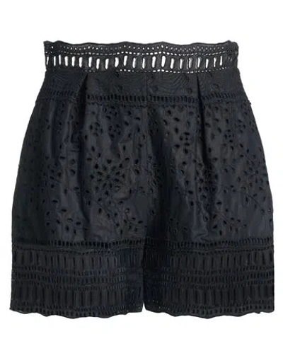 Ermanno Scervino Life Woman Shorts & Bermuda Shorts Black Size 10 Cotton, Polyester