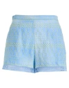 Ermanno Scervino Life Woman Shorts & Bermuda Shorts Light Blue Size 10 Cotton, Polyester In Blue