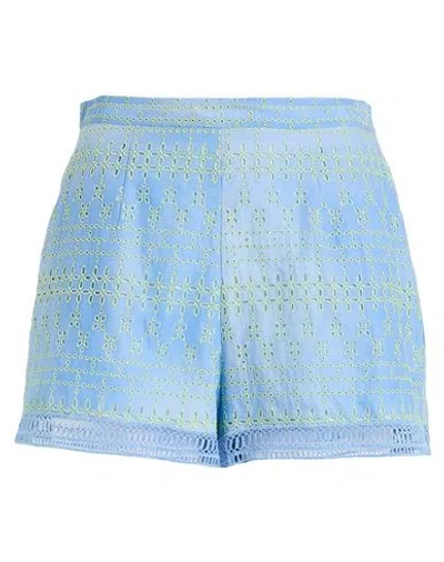 Ermanno Scervino Life Woman Shorts & Bermuda Shorts Light Blue Size 10 Cotton, Polyester