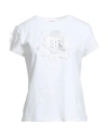 Ermanno Scervino Life Woman T-shirt White Size 10 Cotton, Elastane, Polyamide, Polyester In White