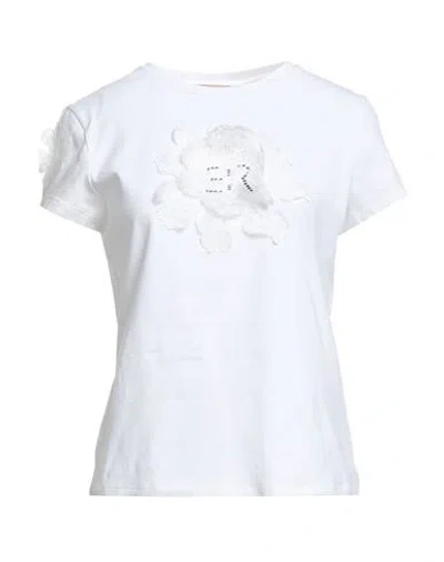 Ermanno Scervino Life Woman T-shirt White Size 10 Cotton, Elastane, Polyamide, Polyester