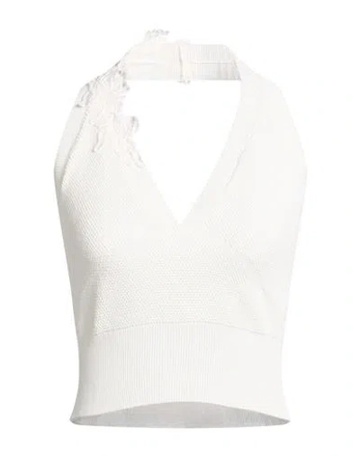 Ermanno Scervino Life Woman Top White Size L Viscose, Polyamide