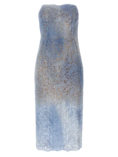 Ermanno Scervino Lace Corset Dress With Embellished Floral Pattern In Multi
