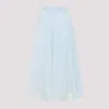 Ermanno Scervino Lace Overlay Flared Midi Skirt In Light Blue