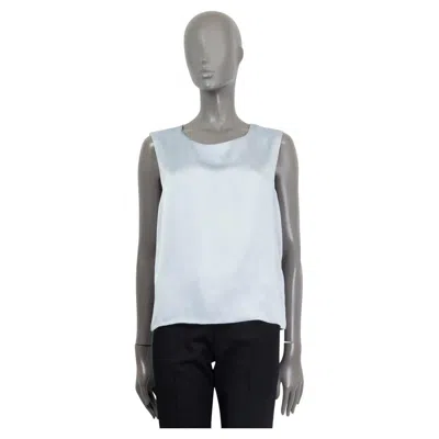 Pre-owned Ermanno Scervino Light Blue Silk Sleeveless Tank Top Shirt 46 Xl