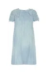Ermanno Scervino Flowing Gradient Dress With Lace Detailing In Stdenimoldchiara