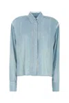 Ermanno Scervino Viscose Shirt With Lace Inserts And Cuffs In Stdenimoldchiara