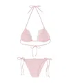 Ermanno Scervino Light Pink Bikini With Triangle And Chantilly Lace