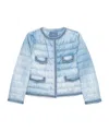 Ermanno Scervino Long Sleeve Quilted Downcoat With Denim Look In Blue
