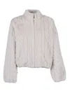Ermanno Scervino Lightweight Polyester Jacket With Minimalist Design And Front Zipper In White
