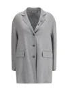 Ermanno Scervino Embellished-lapel Single-breasted Coat In Gray