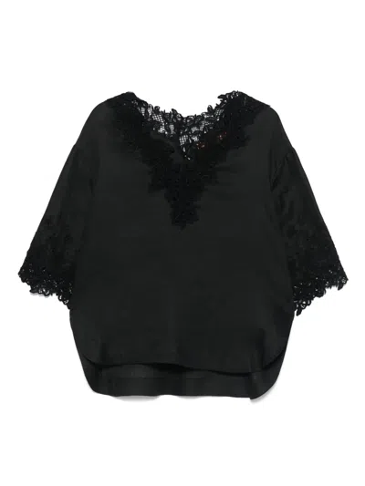 Ermanno Scervino Linen Blouse In Black