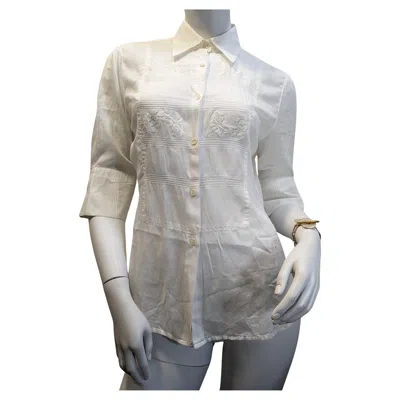Pre-owned Ermanno Scervino Linen Blouse In Gray