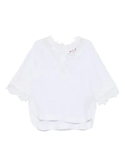 Ermanno Scervino Linen Blouse In White