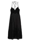 Ermanno Scervino Lace Detailing Midi Length Open Back Dress