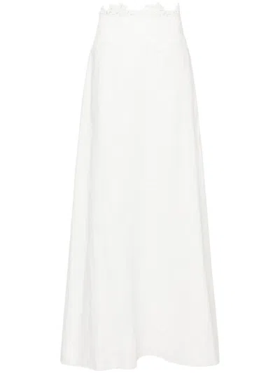 Ermanno Scervino Linen Maxi Skirt In White