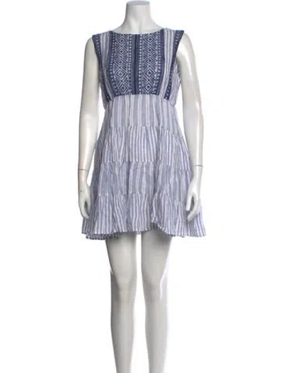 Pre-owned Ermanno Scervino Linen Mini Dress In Blue