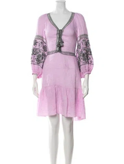 Pre-owned Ermanno Scervino Linen Mini Dress In Purple