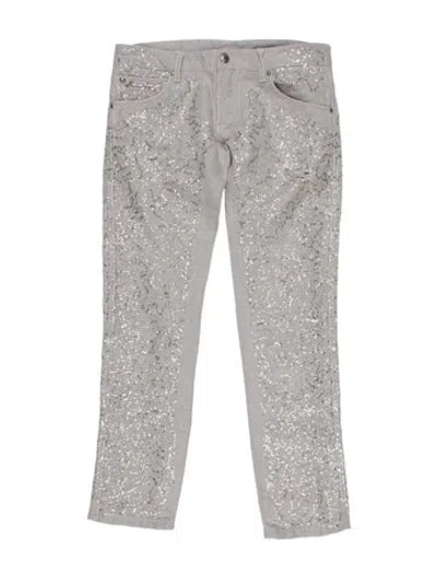 Pre-owned Ermanno Scervino Linen Straight Leg Pants In Grey