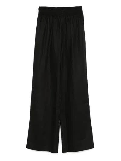 Ermanno Scervino Linen Trousers In Black