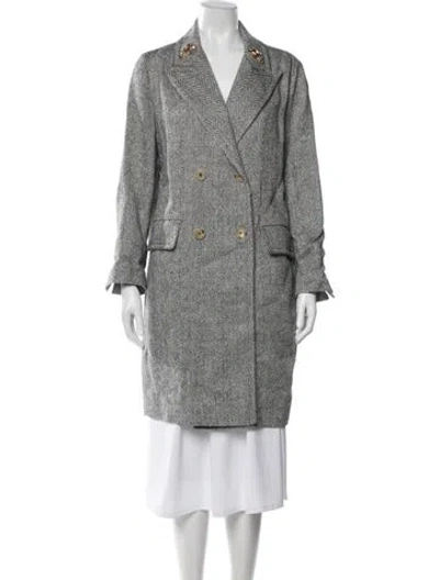 Pre-owned Ermanno Scervino Linen Tweed Pattern Coat