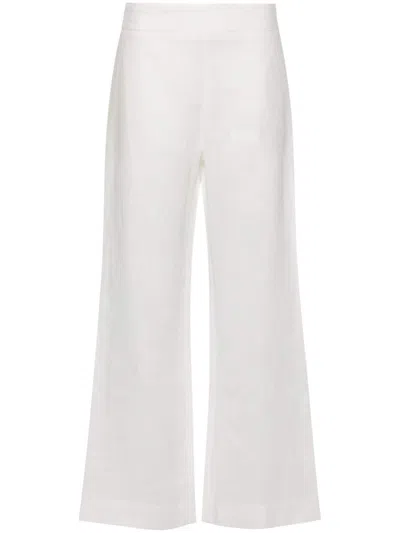 Ermanno Scervino Linen Wide-leg Trousers In White