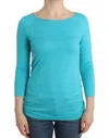 Ermanno Scervino Lingerie Blue Top Blouse Jumper Modal Women's Solid In Blue