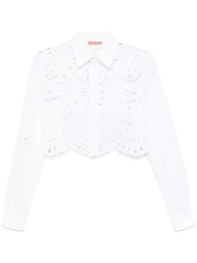 Ermanno Scervino Lingerie Cropped Shirt In White