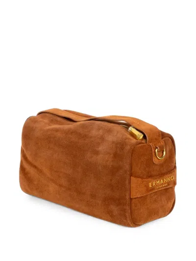 Ermanno Scervino Lisa Suede Pouch In Brown
