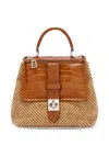 Ermanno Scervino Liza Herringbone Tote Bag In Brown