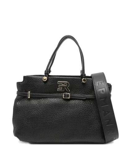 Ermanno Scervino Logo-detal Leather Satchel Bag In Black