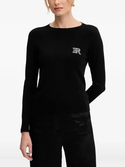 Ermanno Scervino Logo-embellished Long-sleeve T-shirt In Black