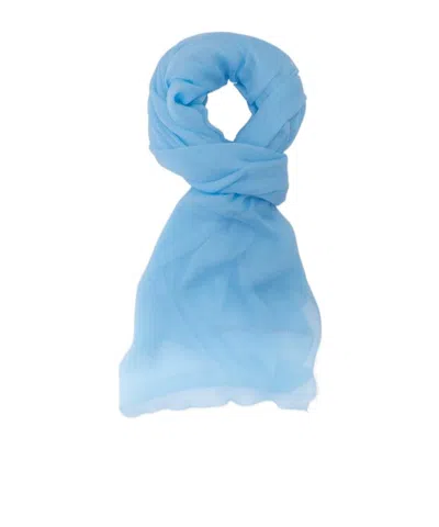 Ermanno Scervino Logo Embroidered Silk Scarf In Blue