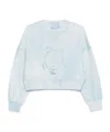 Ermanno Scervino Cropped Long-sleeve Sweatshirt With Voluminous Sleeves In Light Blue