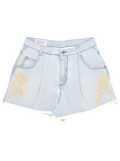 Ermanno Scervino Embroidered-motif Shorts In Blue