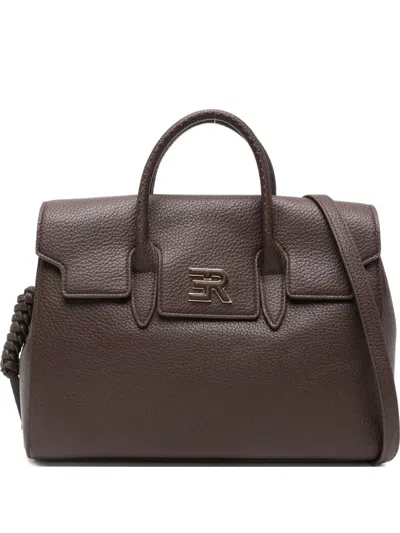 Ermanno Scervino Logo-plaque Top-handles Tote Bag In Brown